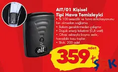 ALF KİŞİSEL TİPİ HAVA TEMİZLEYİCİ